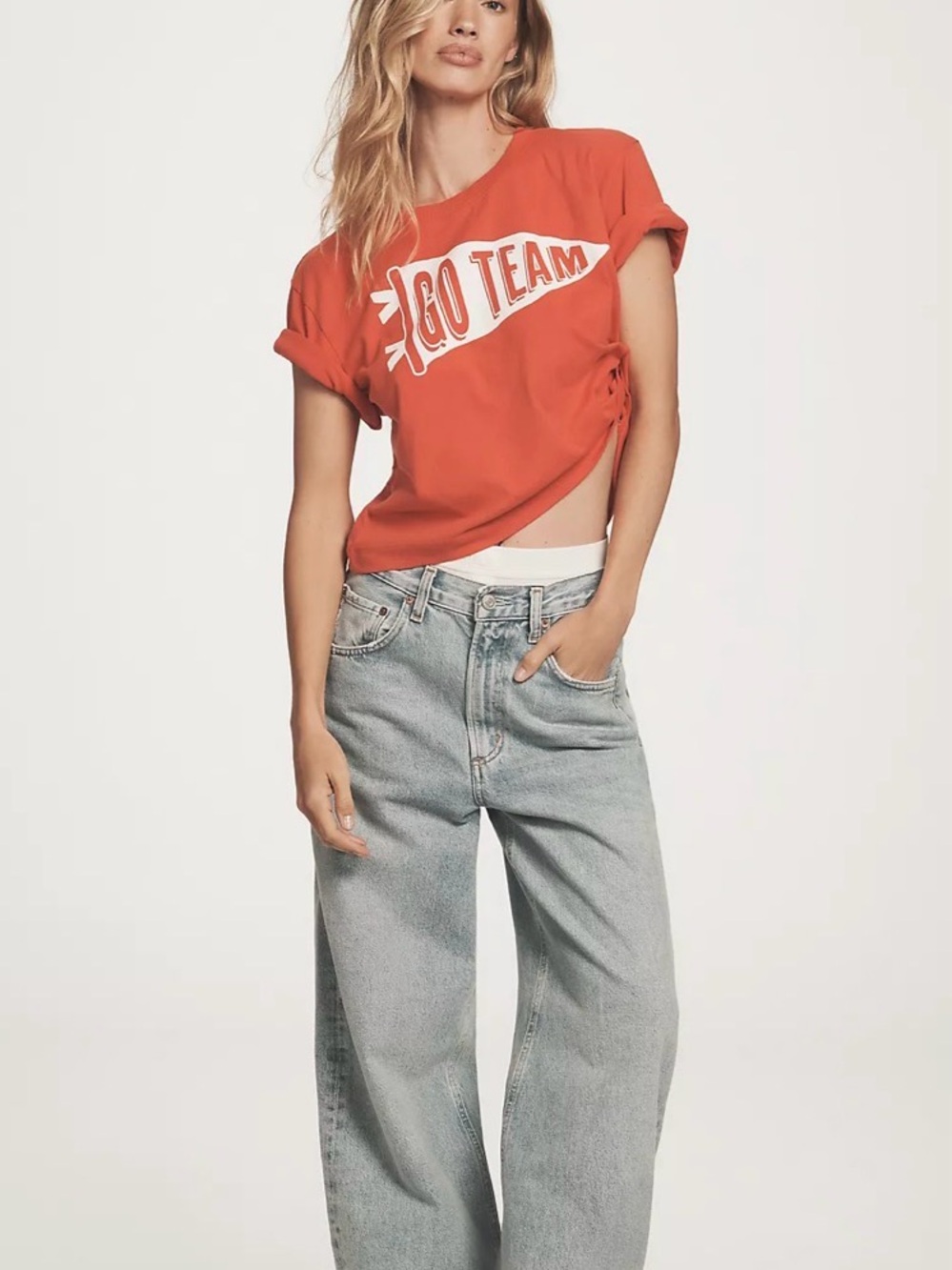 Maeve Oversized The Corey Short-Sleeve Game Day Boxy Tee - Picture 2 of 7